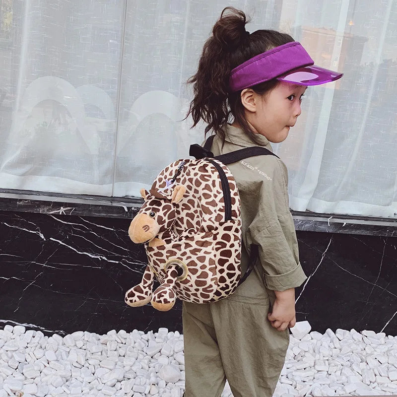 KTX-118611 Cute Cartoon Animal Plush Backpack for Kids - Versatile 2 in 1 Soft Stuffed Toy and Preschool Bag