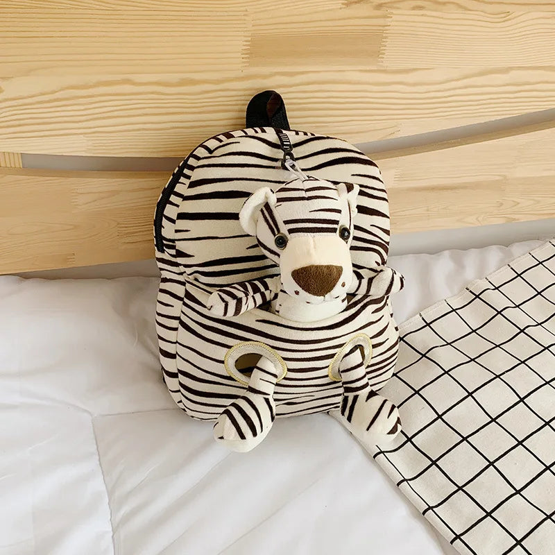 KTX-118611 Cute Cartoon Animal Plush Backpack for Kids - Versatile 2 in 1 Soft Stuffed Toy and Preschool Bag