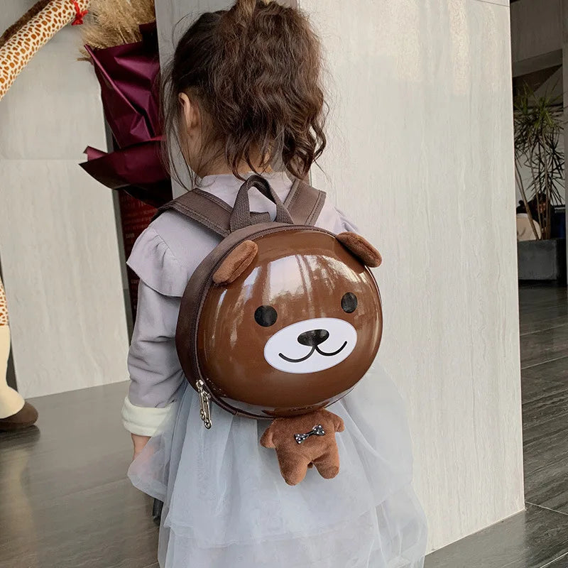 KTX-118611 Cute Cartoon Animal Plush Backpack for Kids - Versatile 2 in 1 Soft Stuffed Toy and Preschool Bag