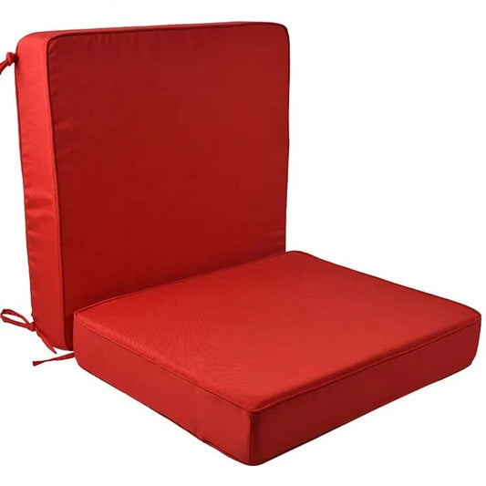 KTX-118867 Weatherproof Outdoor Lounge Chair Cushions - 2 Pack Modern Square Design in 100% Polyester