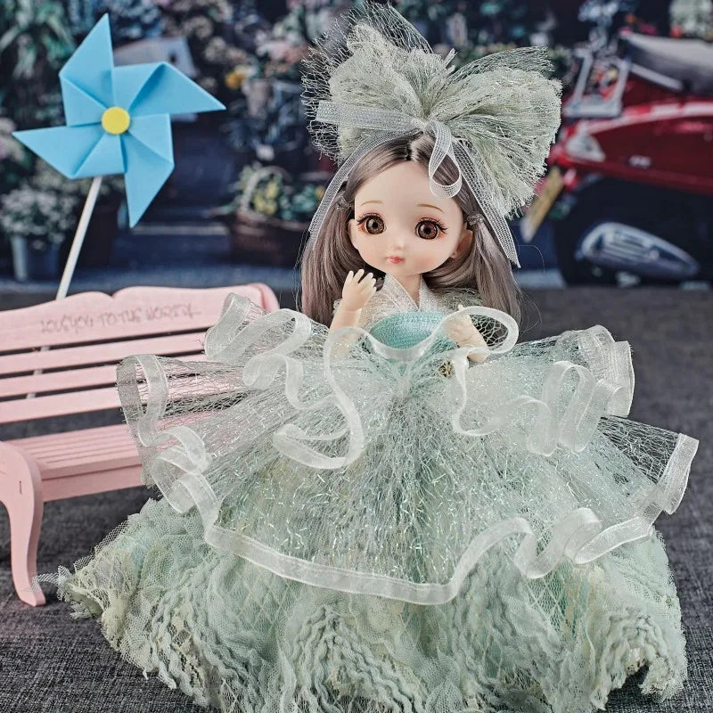 KTX-119763 19CM Lifelike Vinyl Princess Doll with Multi-style Dress Up for Girls, Soft Toy Ideal for Ages 3 and Up