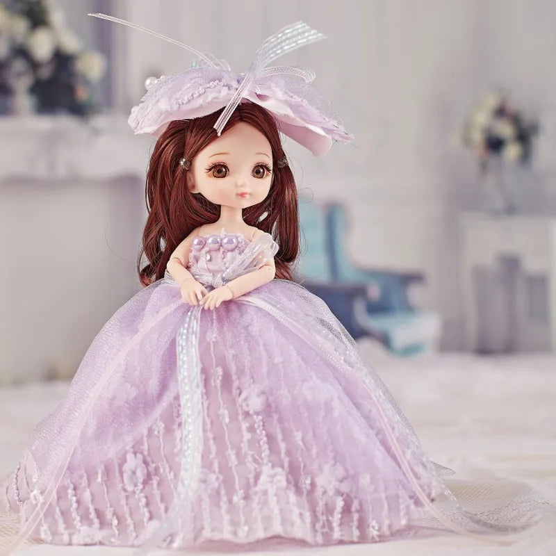 KTX-119763 19CM Lifelike Vinyl Princess Doll with Multi-style Dress Up for Girls, Soft Toy Ideal for Ages 3 and Up