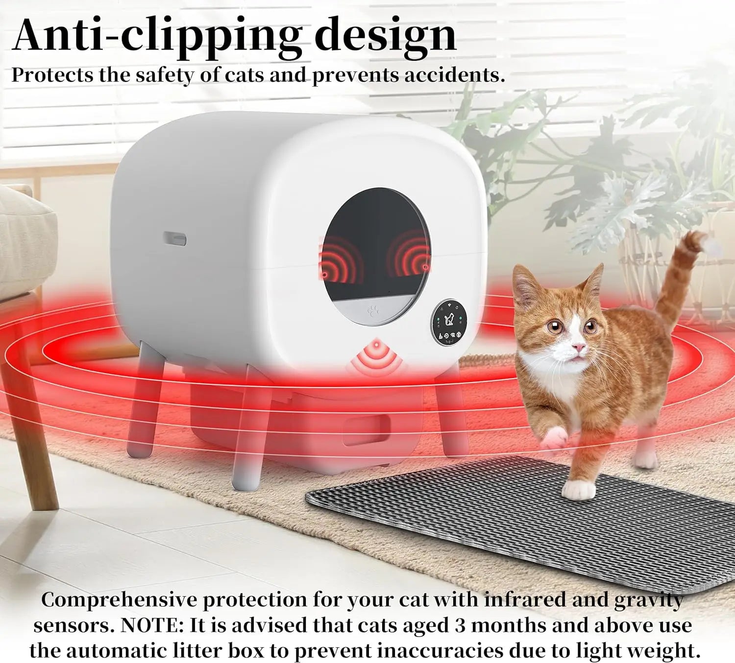 KTX-119955 Automatic Self-Cleaning Cat Litter Box with APP Control and Dual Safety Sensors - 76L Capacity