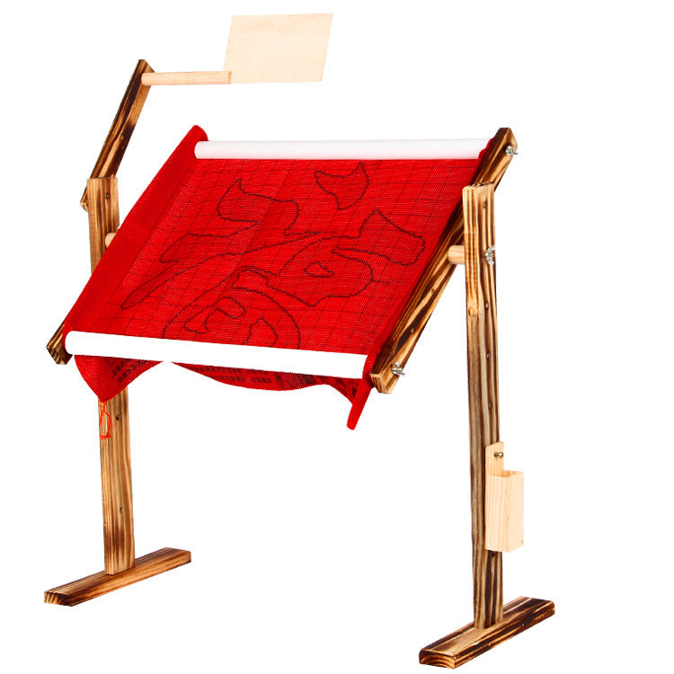 KTX-120339 Antique Solid Wood Cross Stitch Frame - Small Chinese Style with Polished Finish