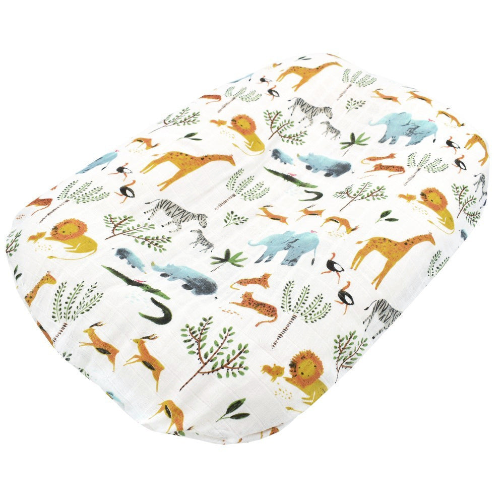 KTX-120467 Cotton Yarn Bionic Bed Change and Wash Cover - Dinosaur, Forest Animal, Japanese Banana Leaf Styles, 74x45cm