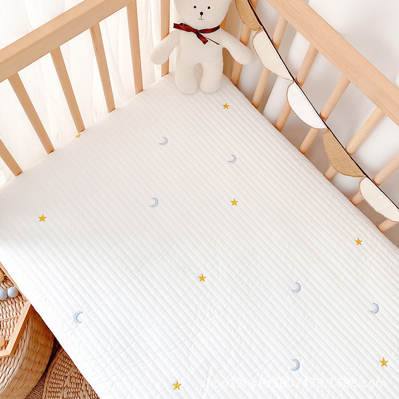 KTX-120979 Cotton Quilted Baby Fitted Sheet - Various Cute Designs - 65x120cm