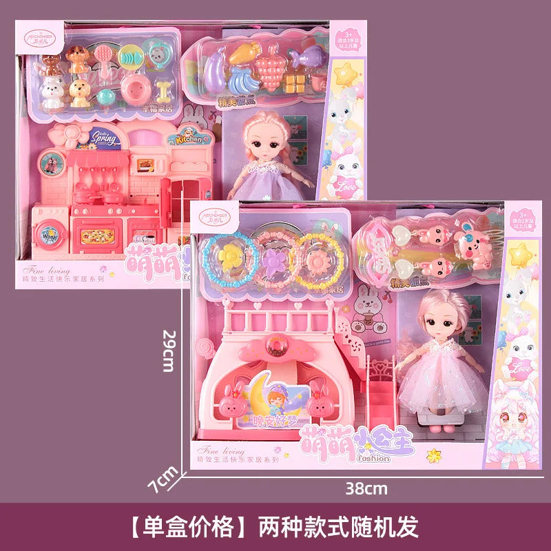 KTX-121491 Doll Playhouse Gift Set for Girls - Educational Toys for Ages 0-14