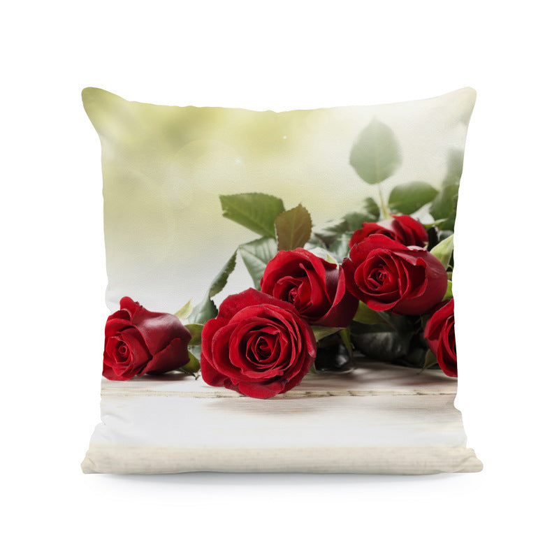 KTX-121491 Flower Print Super Soft Pillow Cover - Modern 45x45cm Cushion Case in Various Colors