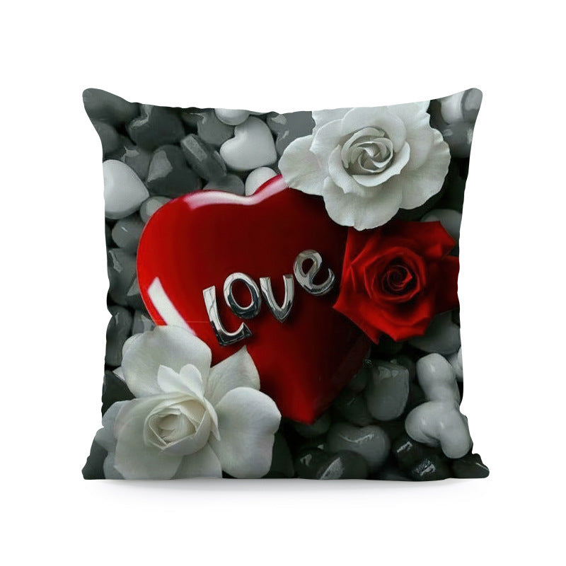 KTX-121491 Flower Print Super Soft Pillow Cover - Modern 45x45cm Cushion Case in Various Colors