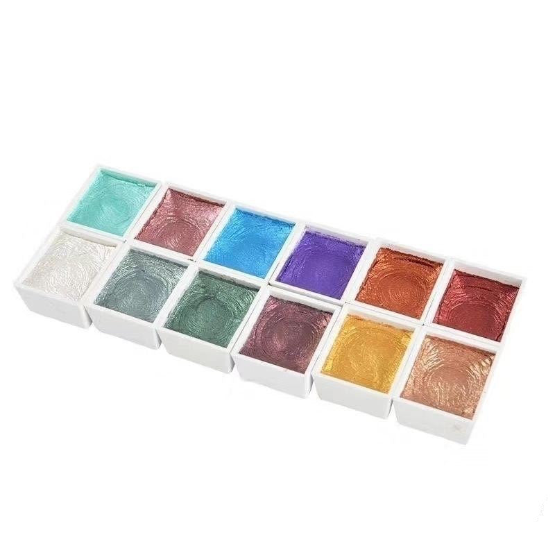 KTX-121747 Pearlescent Watercolor Paint Set - 24 Colors in Box, Includes Metallic and Pure Pearlescent Options
