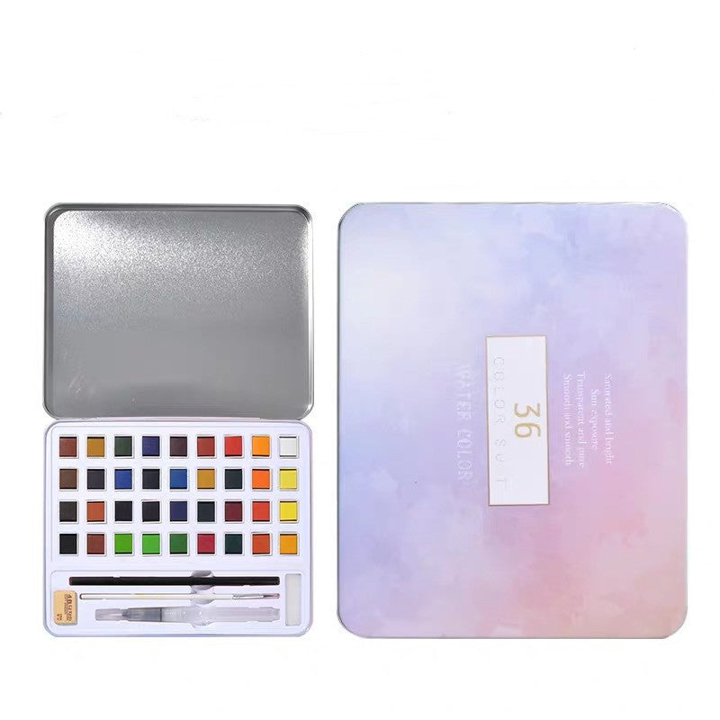 KTX-121747 Pearlescent Watercolor Paint Set - 24 Colors in Box, Includes Metallic and Pure Pearlescent Options