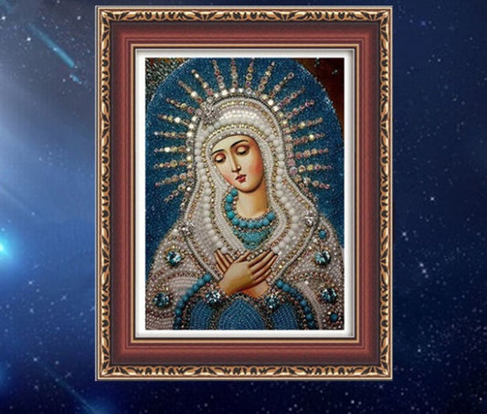 KTX-122643 5D Diamond Painting of Virgin Mary on Canvas, 30x40CM Handmade Craft, Frameless Artwork