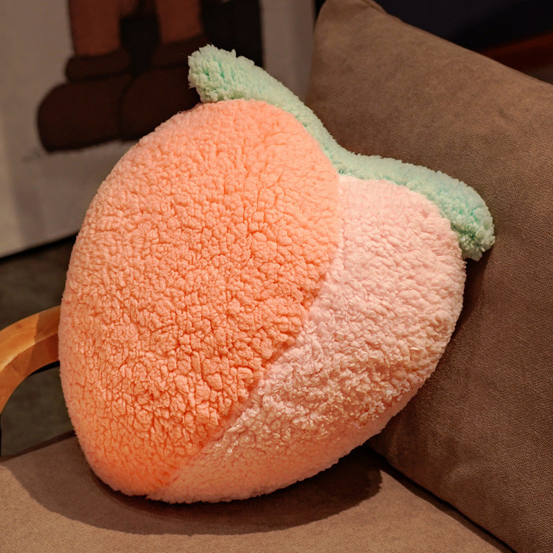 KTX-122771 Cartoon Fruit Plush Pillow - Pineapple, Carrot, Cactus, and More in Cotton Velvet