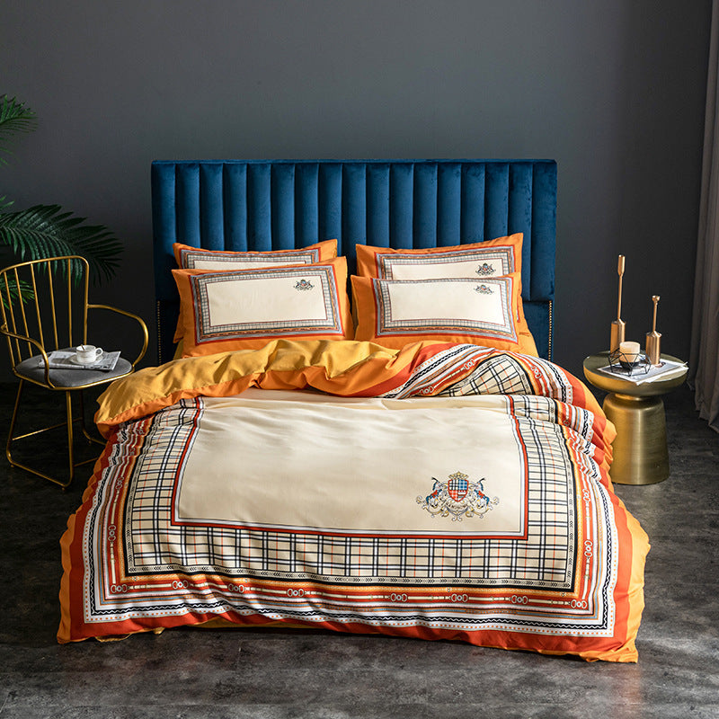 KTX-122963 Skin-Friendly Large Four-Piece Bedding Set for 1.5m and 1.8m Beds - European Floral Designs Available