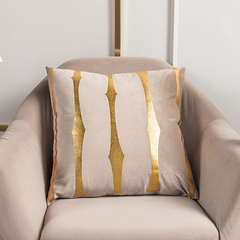 KTX-123283 Stripe Printed Throw Pillow Cushion Cover – Casual Polyester 45x45cm Design