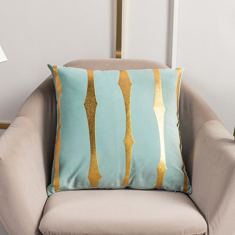 KTX-123283 Stripe Printed Throw Pillow Cushion Cover – Casual Polyester 45x45cm Design