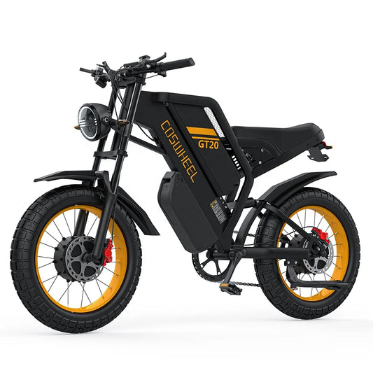 KTX-123667 Dual Battery Fatbike Electric Bike 3000W Motor, 40-60 km/h Speed, Retro Cruiser Style, Front & Rear Suspension, Suitable for Heights 5'1" - 6'5"