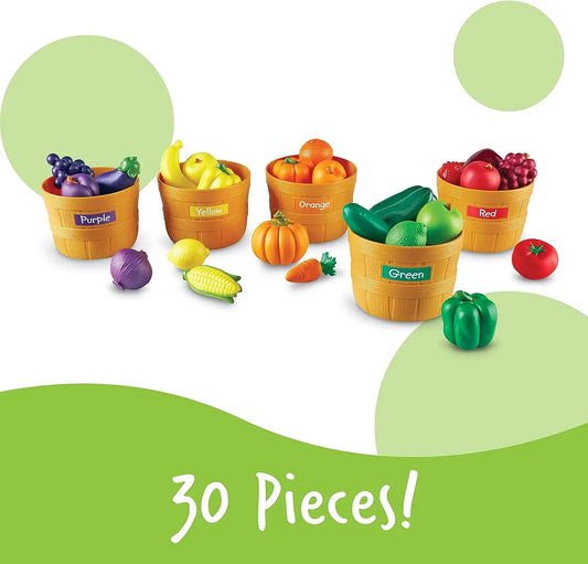 KTX-123795 Kids Colorful Fruit Sorting Learning Toy Set - 30 Pieces Kitchen Activity for Ages 2 to 13