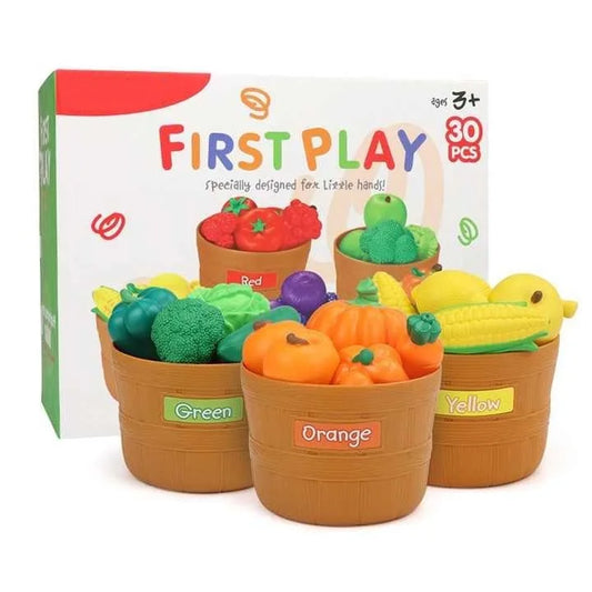 KTX-123795 Kids Colorful Fruit Sorting Learning Toy Set - 30 Pieces Kitchen Activity for Ages 2 to 13