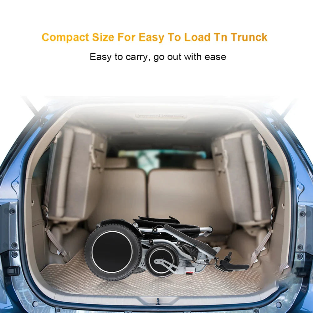 KTX-123987 Foldable Aluminum Alloy Wheelchair for Elderly Adults, 120 kg Capacity, 20 km Driving Range, 6 km/h Speed