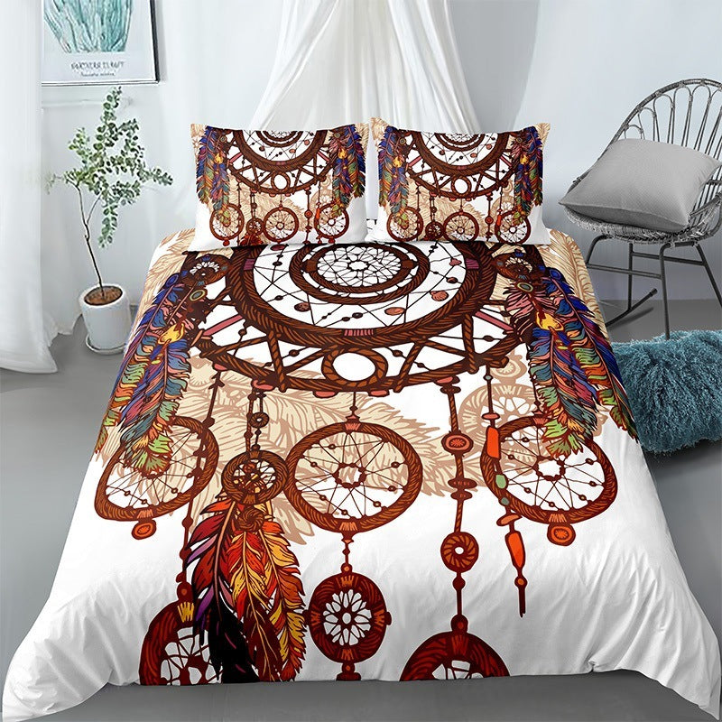 KTX-124435 3D Floral Digital Printing Brushed Polyester Bedding Set in Various Sizes