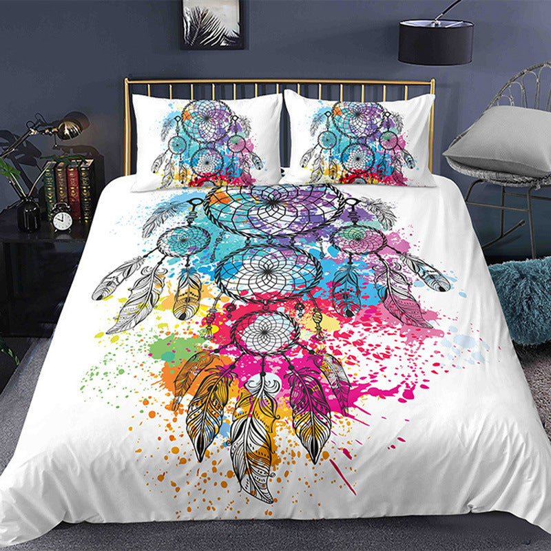 KTX-124435 3D Floral Digital Printing Brushed Polyester Bedding Set in Various Sizes