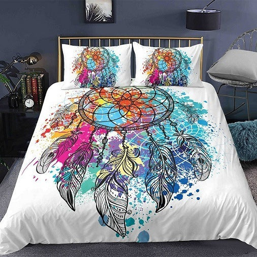 KTX-124435 3D Floral Digital Printing Brushed Polyester Bedding Set in Various Sizes