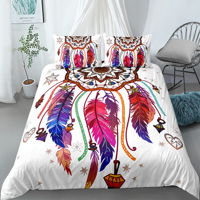 KTX-124435 3D Floral Digital Printing Brushed Polyester Bedding Set in Various Sizes