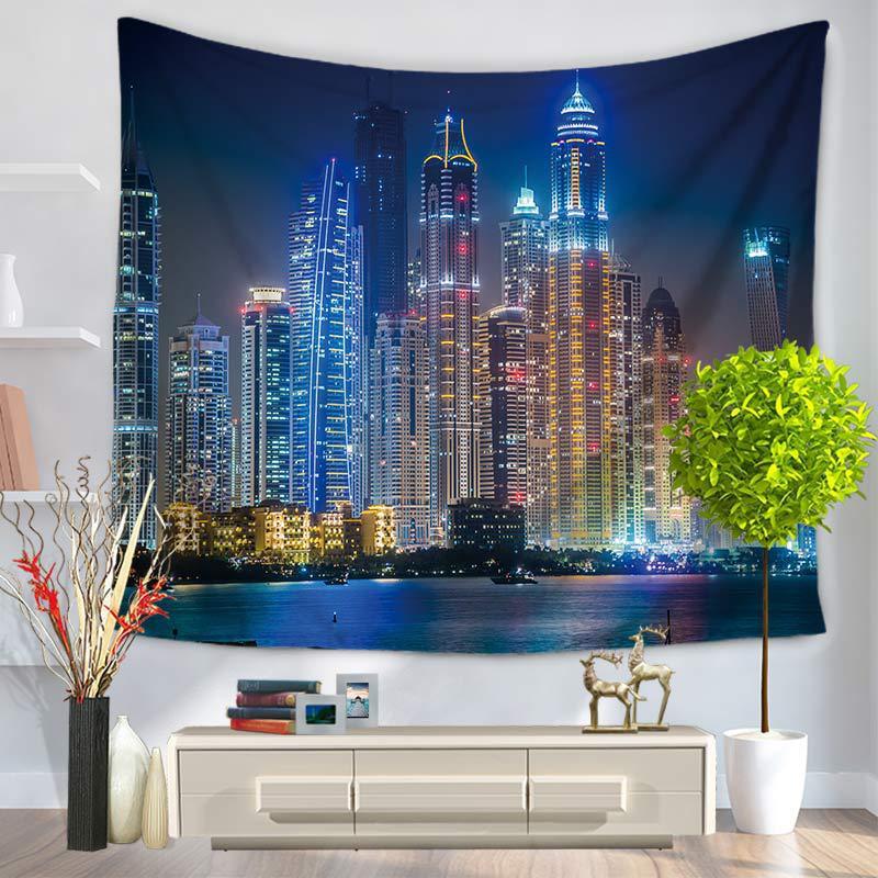 KTX-124819 Fashion Tapestry Wall Hanging - Size Options: 150CM x 130CM & 150CM x 200CM - Lightweight Polyester with Sun Protection
