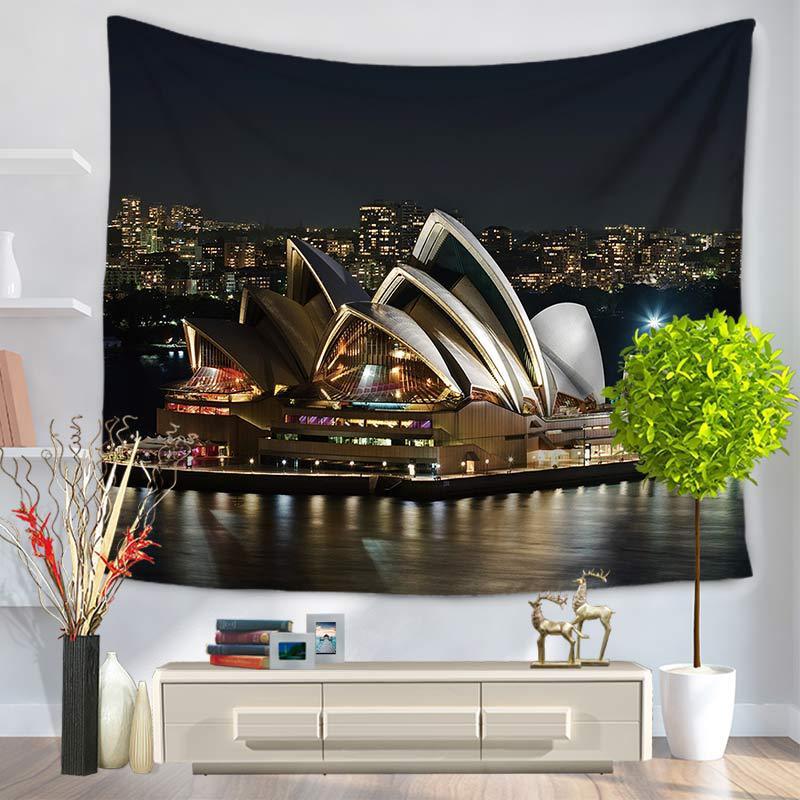 KTX-124819 Fashion Tapestry Wall Hanging - Size Options: 150CM x 130CM & 150CM x 200CM - Lightweight Polyester with Sun Protection