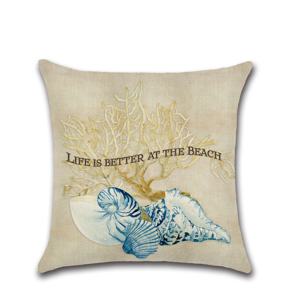 KTX-124947 Marine Animal Design Cushion Cover - Spandex Fabric for Modern Home Decor