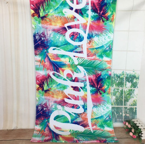 KTX-125843 Cotton Summer Beach Towel for Adults - Versatile Velvet and Terry Design, Ideal for Swimming, Yoga, and Picnic Use