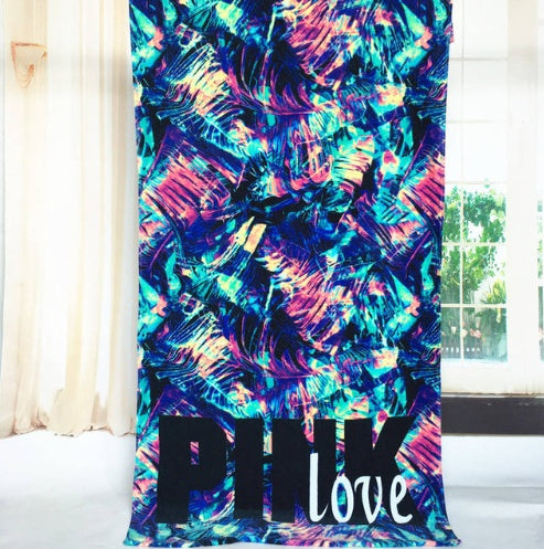 KTX-125843 Cotton Summer Beach Towel for Adults - Versatile Velvet and Terry Design, Ideal for Swimming, Yoga, and Picnic Use