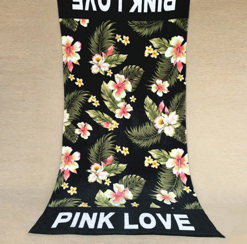 KTX-125843 Cotton Summer Beach Towel for Adults - Versatile Velvet and Terry Design, Ideal for Swimming, Yoga, and Picnic Use