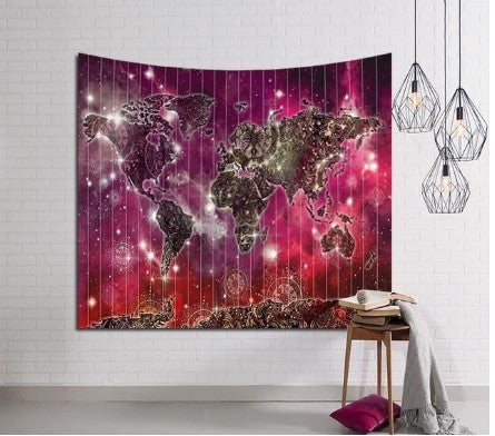 KTX-125971 Nordic Style Polyester Tapestry Wall Hanging for Bedroom or Dorm Decor - Multiple Sizes Available