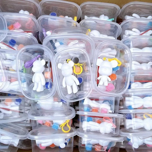 KTX-126099 DIY Fluid Art Bear Keychain Kit – Handmade Creative Decoration for All Ages