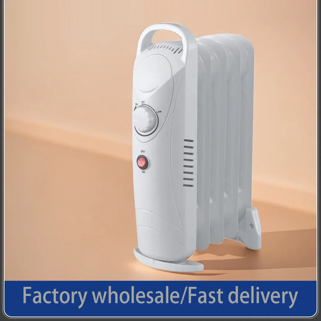 KTX-127187 Compact 12V Oil Filled Radiator Heater with Adjustable Thermostat and Safety Features for Home and Office Use