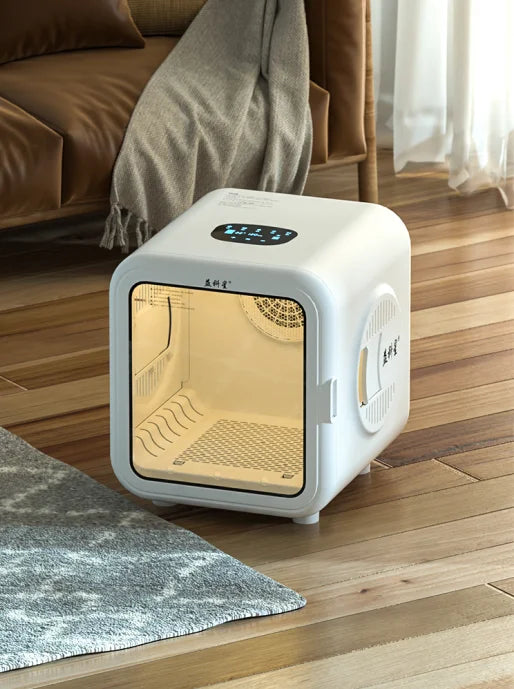 KTX-127827 Automatic Pet Hair Dryer Box with Speech Control and Temperature Settings for Cats and Small Dogs