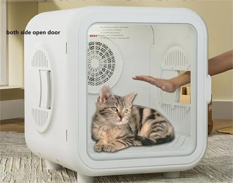 KTX-127827 Automatic Pet Hair Dryer Box with Speech Control and Temperature Settings for Cats and Small Dogs