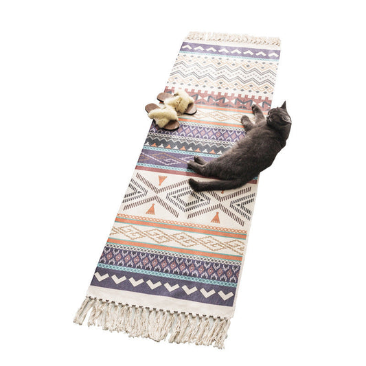 KTX-128403 Hand-Woven Natural Cotton and Linen Tatami Mat - Available in 4 Colors and Multiple Sizes