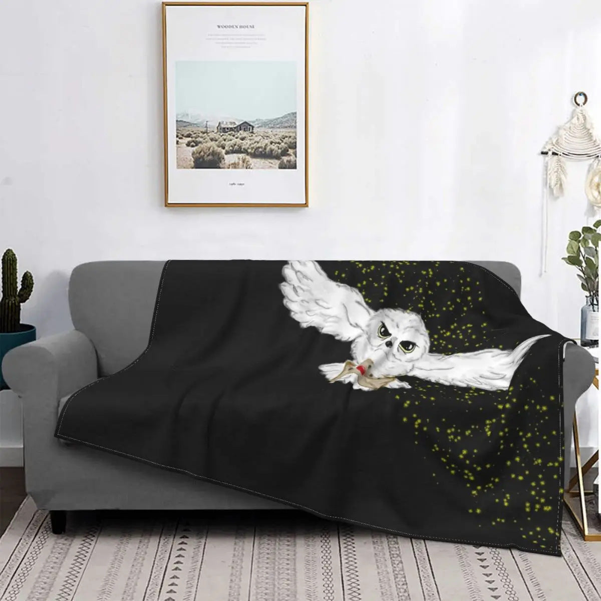 KTX-128851 Gothic Geometric Pattern Flannel Blanket for All Seasons, Multiple Sizes Available