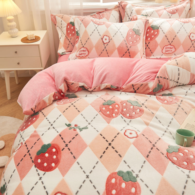 KTX-130707 Double-Sided Milk Velvet Soft Quilt Cover in Fashionable Design