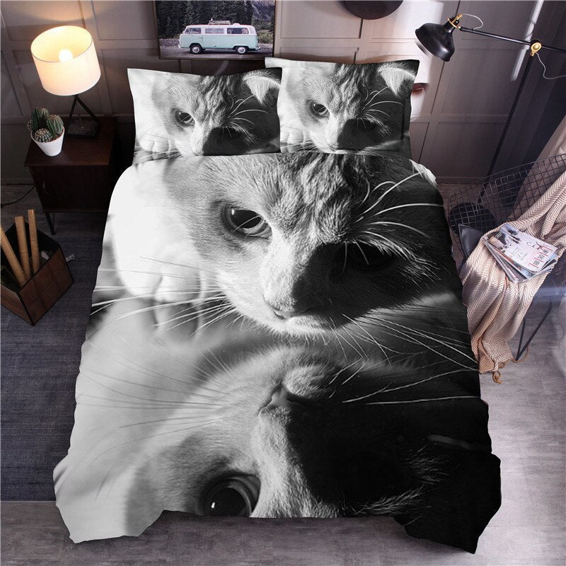 KTX-131027 Animal 3D Printed Polyester Bedding Quilt Cover Set - Multiple Sizes Available