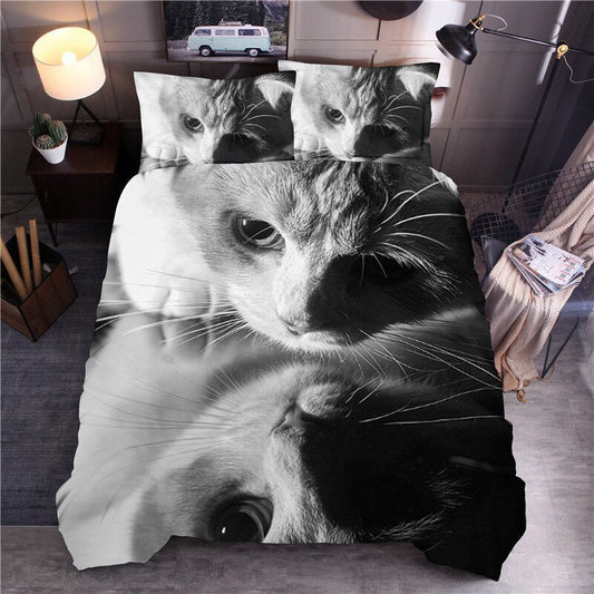 KTX-131027 Animal 3D Printed Polyester Bedding Quilt Cover Set - Multiple Sizes Available