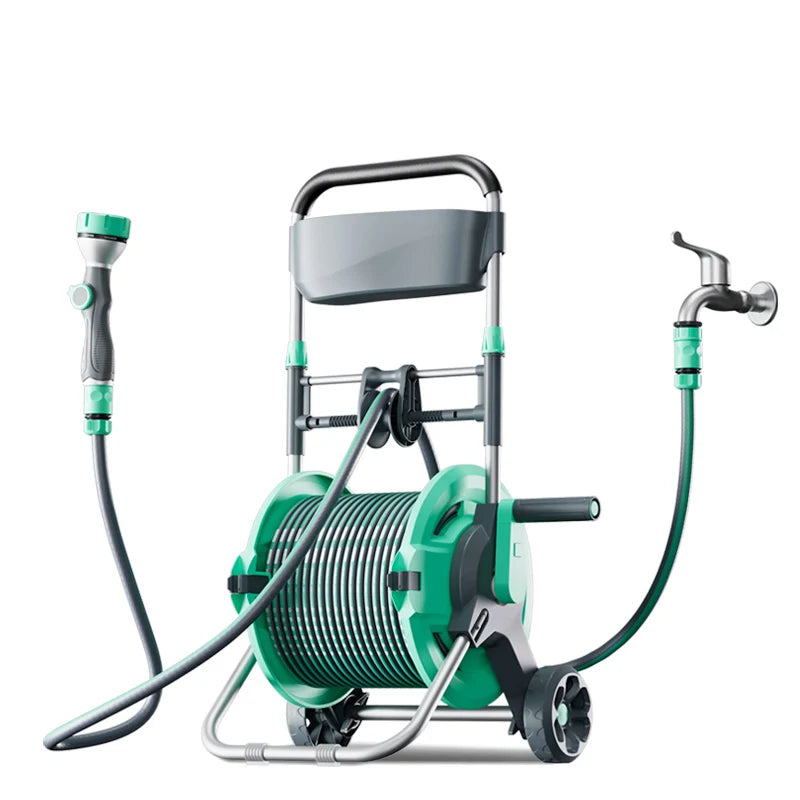 KTX-131219 Heavy Duty Wall-Mount High Pressure Garden Hose Reel Set for Household Use