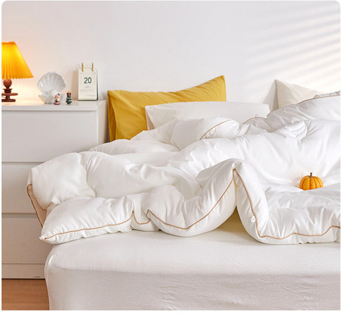 KTX-131859 Universal Antibacterial Soybean Fiber Quilt for All Seasons - Natural White, Multiple Sizes