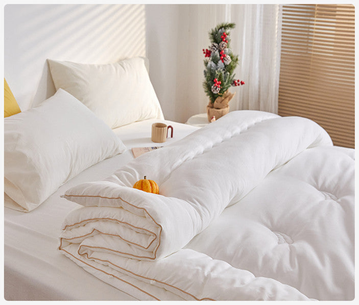 KTX-131859 Universal Antibacterial Soybean Fiber Quilt for All Seasons - Natural White, Multiple Sizes