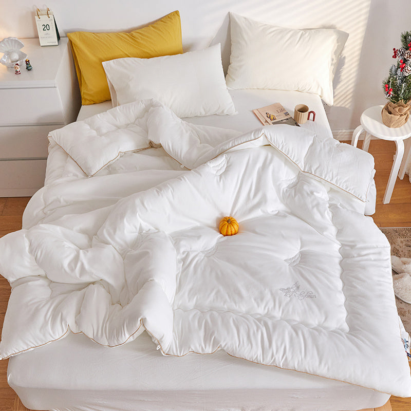 KTX-131859 Universal Antibacterial Soybean Fiber Quilt for All Seasons - Natural White, Multiple Sizes