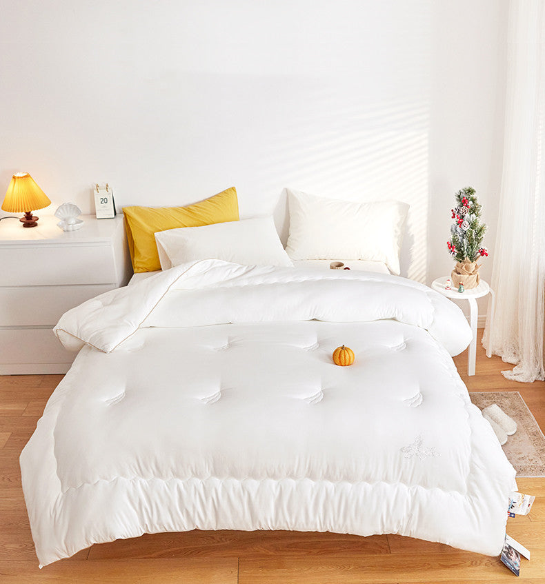 KTX-131859 Universal Antibacterial Soybean Fiber Quilt for All Seasons - Natural White, Multiple Sizes
