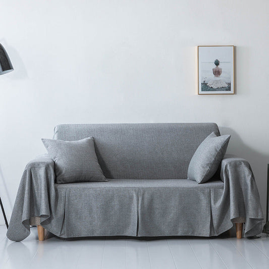 KTX-131923 Solid Color Herringbone Thick Sofa Towel - Multiple Sizes Available